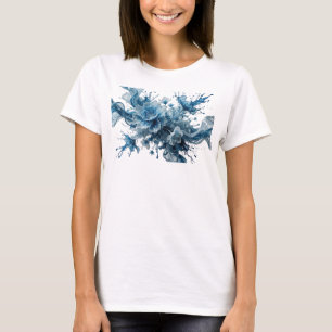 Camiseta gráfica de arte abstracto azul icónico