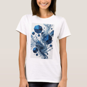 Camiseta gráfica de arte abstracto azul vibrante