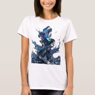 Camiseta gráfica de arte abstracto Chic Silver