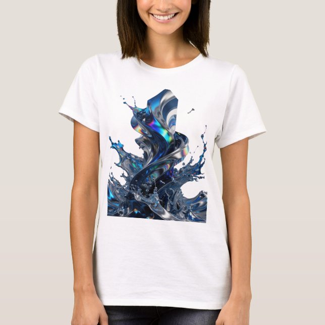 Camiseta gráfica de arte abstracto Chic Silver (Anverso)