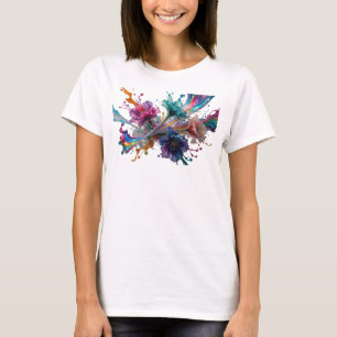 Camiseta gráfica de arte abstracto de plata crujie