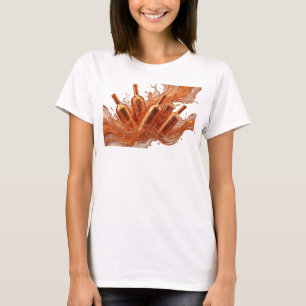 Camiseta gráfica de arte abstracto naranja llamati