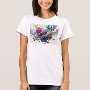 Camiseta gráfica de arte abstracto plateado llamat