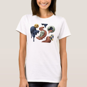 Camiseta gráfica de arte abstracto rosa llamativo