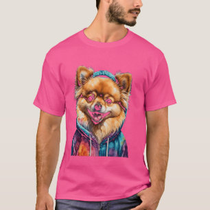 Camiseta Gráfica de arte animal divertida de perrito bucal