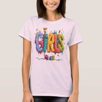 Camiseta gráfica de arte de grafiti para niñas col