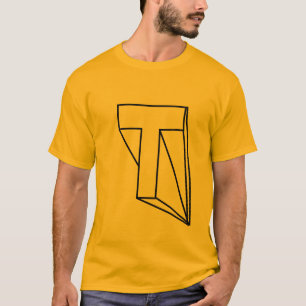 Camiseta gráfica de arte de línea geométrica minim