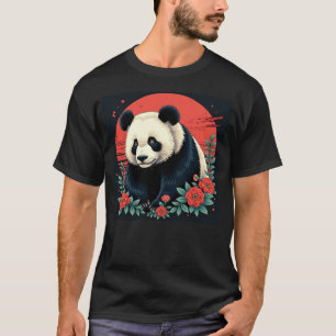 Camiseta gráfica de arte panda japonesa