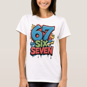 Camiseta gráfica de arte pop colorido 67 Seis Siet