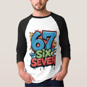 Camiseta gráfica de arte pop colorido 67 Six Seven