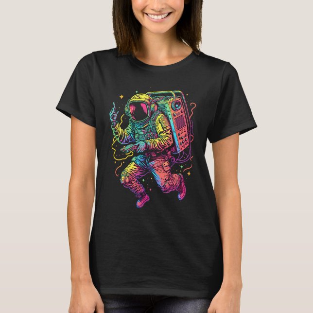 Camiseta Gráfica de Astronauta Boombox para hombres y mujer (Anverso)