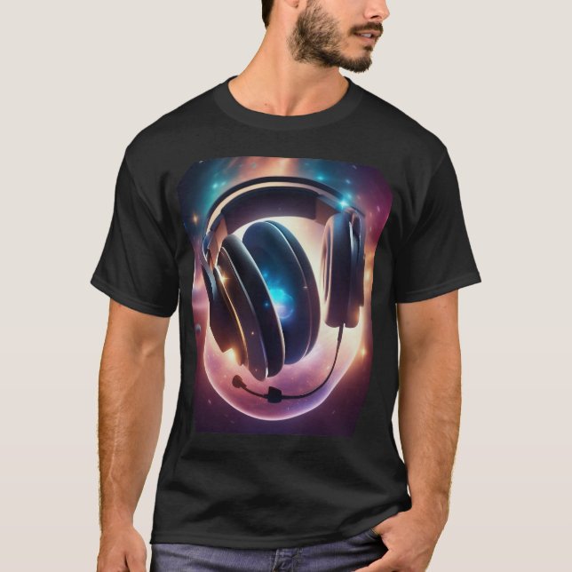 Camiseta Gráfica de audífonos de trance de Bass Techno - (Anverso)
