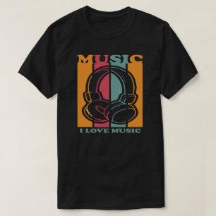 Camiseta Gráfica de Auriculares para Amante de la 