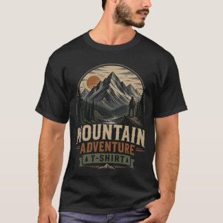 Camiseta gráfica de aventura en la montaña vintage