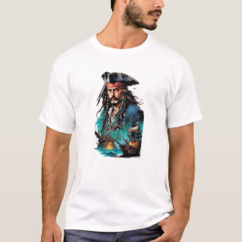 camiseta gráfica de aventura pirata