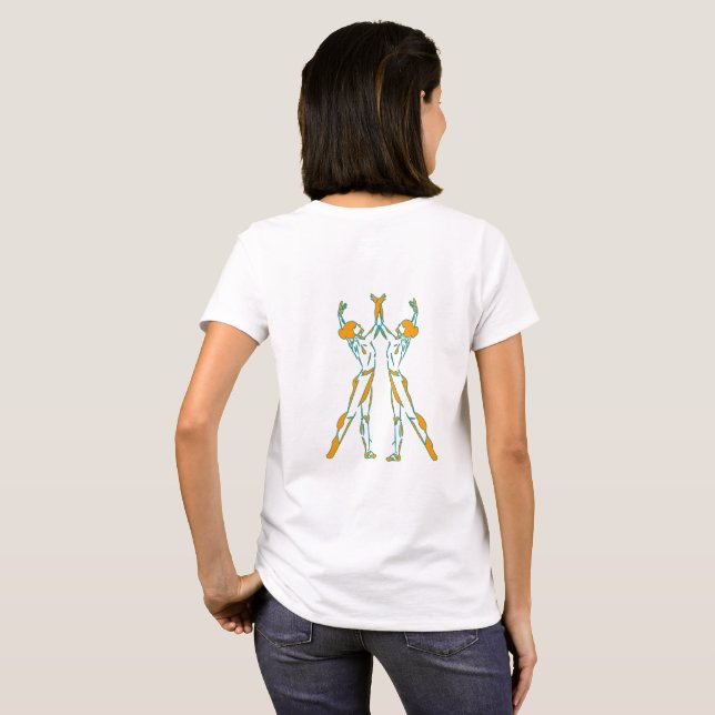 Camiseta gráfica de bailarinas gemelas (Reverso completo)