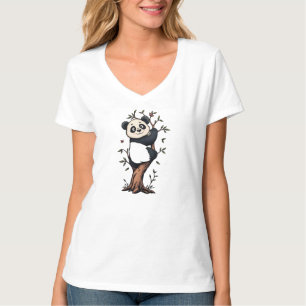 Camiseta gráfica de bambú de panda lindo