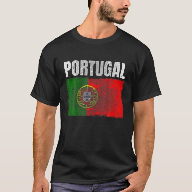 Camiseta Gráfica De Bandera De Portugal Para Hombres Mujere (Anverso)