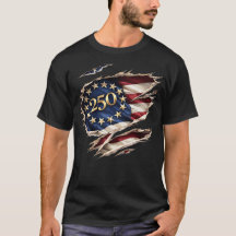 Camiseta gráfica de bandera desgarrada Patriótica 