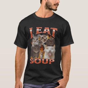 Camiseta Gráfica de Bootleg de Gato Divertido Sopa Meme