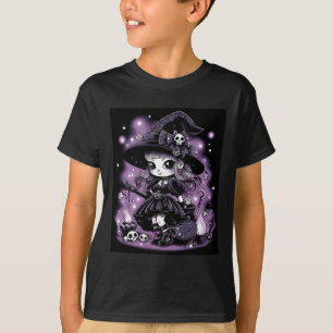 Camiseta Gráfica de bruja de Halloween con encantos místico