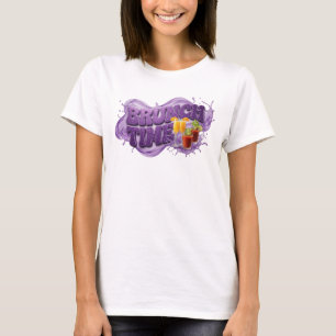 Camiseta gráfica de BRUNCH TIME morado moderno