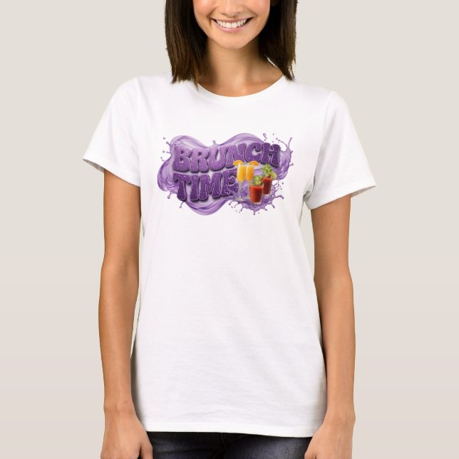 Camiseta gráfica de BRUNCH TIME morado moderno (Anverso)