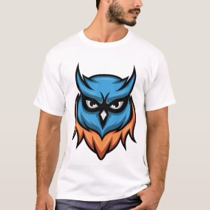 Camiseta gráfica de búho enojado colorida para hom