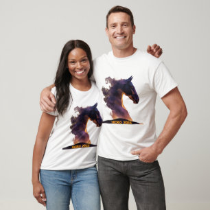 Camiseta gráfica de caballo geométrico cósmico HER