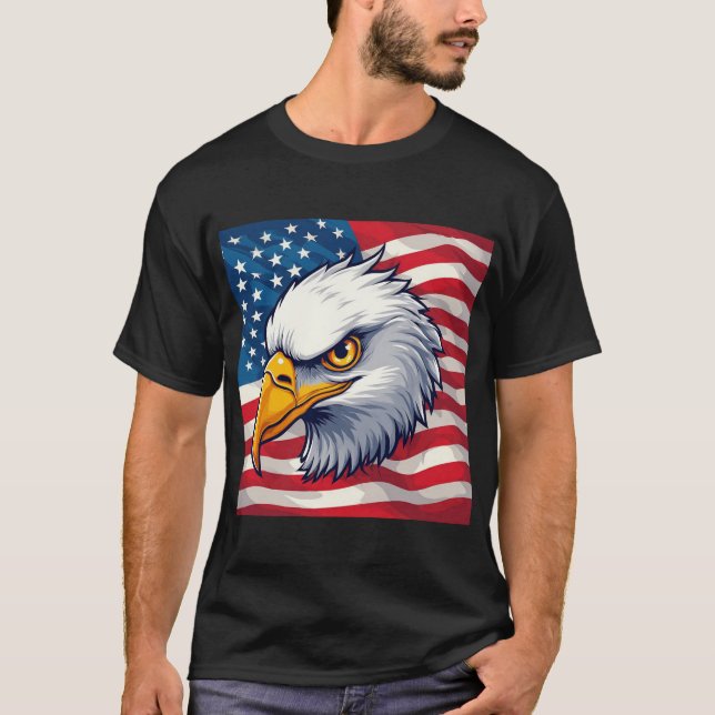 Camiseta gráfica de cabeza de águila – Ropa orgull (Anverso)