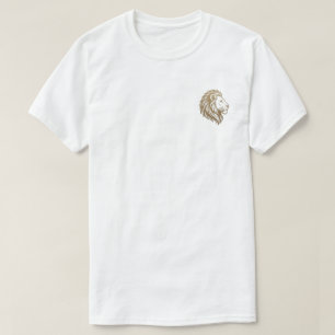 Camiseta gráfica de cabeza de león dorado vintage