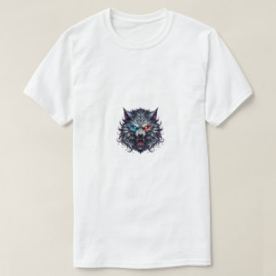 Camiseta gráfica de cabeza de lobo Ropa callejer