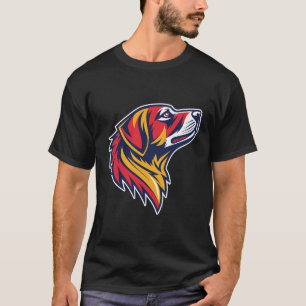 Camiseta Gráfica de Cabeza de Perro Colorida