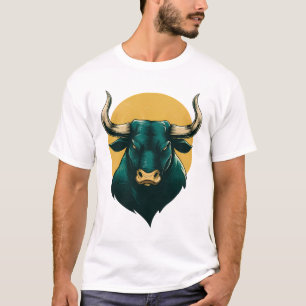 Camiseta gráfica de cabeza de toro majestuosa: fue
