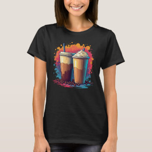 Camiseta gráfica de café picante y picado para muj