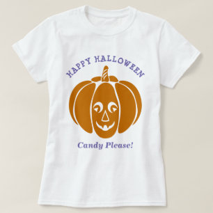 Camiseta Gráfica de calabaza de Halloween con vampiro lindo