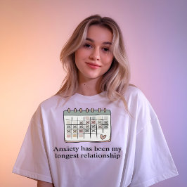 Camiseta Gráfica de Calendario con Frase de Ansied