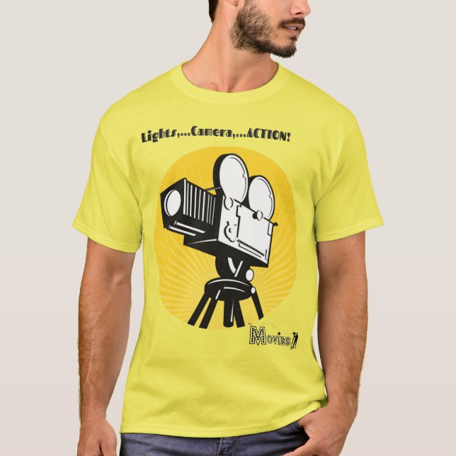 Camiseta gráfica de cámara de cine (Anverso)
