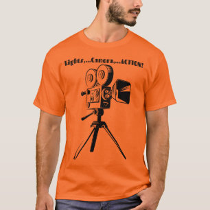 Camiseta gráfica de cámara de cine