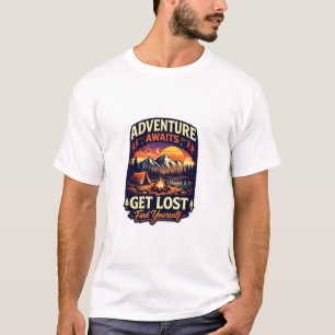 Camiseta gráfica de camping y montaña Adventure Aw