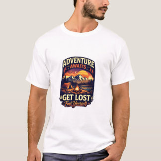 Camiseta gráfica de camping y montaña Adventure Aw