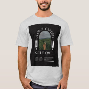 Camiseta gráfica de campo de girasoles vintage