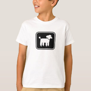 Camiseta Gráfica de Caniche (Blanco sobre Negro)