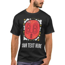 Camiseta gráfica de cara abstracta roja