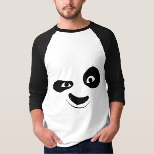 Camiseta gráfica de cara de panda sonriente en bla