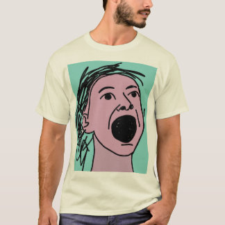 Camiseta Gráfica de Cara Expressionista Gritando Abstracta