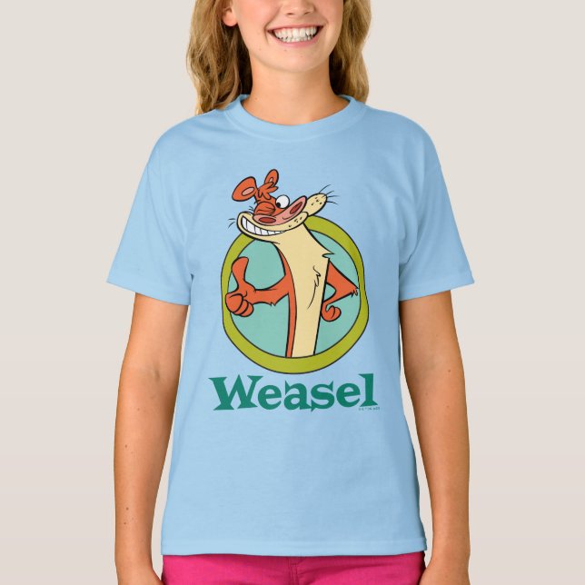 Camiseta Gráfica de caracteres de Thumbs Up de Weasel (Anverso)
