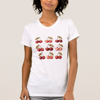 Camiseta gráfica de cerezas en acuarela vintage