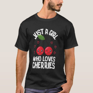 Camiseta Gráfica De Cerezo Para Mujeres Chicas Fruit Cherri