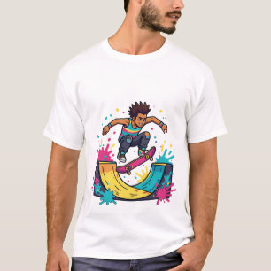 Camiseta gráfica de chico skater divertido 